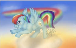 Size: 921x578 | Tagged: safe, artist:solikeunicorn, rainbow dash, pegasus, pony, detailed background, female, mare, solo