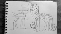 Size: 1024x576 | Tagged: safe, artist:supra80, princess cadance, alicorn, pony, pencil drawing, sketch, traditional art