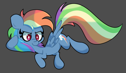 Size: 1280x747 | Tagged: safe, artist:turtlefarminguy, derpibooru import, rainbow dash, pegasus, pony, alternate color palette, backwards cutie mark, solo