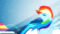 Size: 2560x1440 | Tagged: safe, artist:game-beatx14, artist:rariedash, rainbow dash, pegasus, pony, minimalist, solo, wallpaper