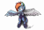 Size: 5000x3400 | Tagged: safe, artist:sheandog, derpibooru import, rainbow dash, pegasus, pony, the cutie re-mark, alternate timeline, apocalypse dash, crystal war timeline, prosthetic limb, solo