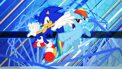 Size: 2560x1440 | Tagged: safe, artist:game-beatx14, artist:geonine, rainbow dash, pegasus, pony, .zip file at source, crossover, sonic the hedgehog, sonic the hedgehog (series), wallpaper