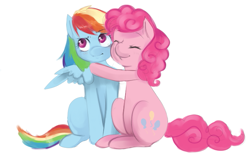 Size: 751x481 | Tagged: safe, derpibooru import, pinkie pie, rainbow dash, earth pony, pegasus, pony, female, mare, pinkiedash, shipping