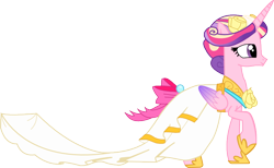 Size: 778x480 | Tagged: safe, artist:a01421, princess cadance, alicorn, pony, clothes, dress, simple background, solo, transparent background, vector, wedding dress