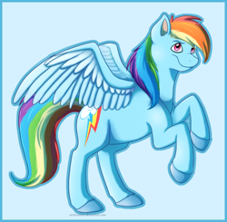 Size: 902x885 | Tagged: safe, artist:arcticwaters, rainbow dash, pegasus, pony, female, mare, simple background, solo