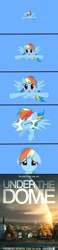 Size: 343x1472 | Tagged: safe, rainbow dash, pegasus, pony, dome, floppy ears, sky, under the dome