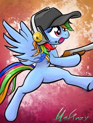 Size: 709x933 | Tagged: safe, artist:mafinzy, rainbow dash, pegasus, pony, scout, solo, team fortress 2