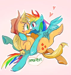 Size: 974x1024 | Tagged: safe, artist:osawari64, derpibooru import, applejack, rainbow dash, earth pony, pegasus, pony, appledash, female, lesbian, shipping