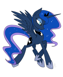 Size: 1000x1214 | Tagged: safe, artist:emositecc, princess luna, alicorn, pony, female, mare, simple background, solo, transparent background, wings