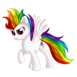 Size: 2000x2000 | Tagged: safe, artist:sugguk, derpibooru import, rainbow dash, pegasus, pony, simple background, solo, super rainbow dash, transparent background