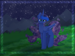 Size: 4000x3000 | Tagged: safe, artist:itssopanda, princess luna, alicorn, pony, female, mare, night, solo