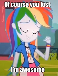 Size: 742x960 | Tagged: safe, rainbow dash, equestria girls, equestria girls (movie), image macro, solo