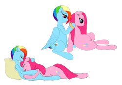 Size: 2036x1408 | Tagged: artist needed, safe, derpibooru import, pinkie pie, rainbow dash, earth pony, pegasus, pony, /mlp/, 4chan, alternate timeline, crying, crystal war timeline, hug