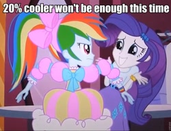 Size: 960x737 | Tagged: safe, rainbow dash, rarity, equestria girls, equestria girls (movie), 20% cooler, image macro, meme, rainbow dash always dresses in style