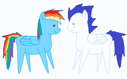 Size: 400x250 | Tagged: safe, artist:insanity-w0lf, derpibooru import, rainbow dash, soarin', pegasus, pony, female, male, pointy ponies, shipping, soarindash, straight