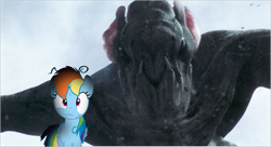 Size: 1502x819 | Tagged: safe, artist:jabberwocky1996, screencap, rainbow dash, pegasus, pony, behind you, cloverfield, crossover, monster, movie, vector