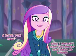 Size: 1050x768 | Tagged: safe, dean cadance, princess cadance, equestria girls, friendship games, bronybait, dialogue, looking at you, manip, photomanipulation