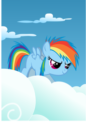 Size: 6000x8412 | Tagged: safe, artist:cerbii, rainbow dash, pegasus, pony, absurd resolution, cloud, cloudy, cute, filly, filly rainbow dash, solo