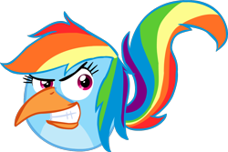 Size: 1200x800 | Tagged: safe, artist:colossalstinker, rainbow dash, angry birds, barely pony related, crossover, solo