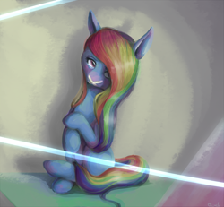 Size: 1932x1785 | Tagged: safe, artist:sharpieboss, artist:yeendip, derpibooru import, rainbow dash, pegasus, pony, alternate hairstyle, solo, tape