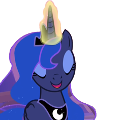 Size: 1024x972 | Tagged: safe, edit, edited screencap, editor:childofthenight, screencap, princess luna, alicorn, pony, a royal problem, background removed, eyes closed, female, glowing horn, magic, magic aura, mare, open mouth, simple background, solo, talking, transparent background