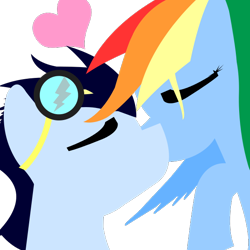 Size: 600x600 | Tagged: safe, artist:comfortabla, rainbow dash, soarin', pegasus, pony, emblem, female, male, shipping, soarindash, straight