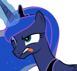 Size: 546x504 | Tagged: safe, edit, edited screencap, editor:childofthenight, screencap, princess luna, alicorn, pony, celestial advice, season 7, background removed, cute, female, mare, simple background, solo, tongue out, transparent background