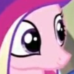 Size: 374x374 | Tagged: safe, screencap, princess cadance, alicorn, pony, a flurry of emotions, blurry, close-up, cropped, faic, female, mare, needs more jpeg, png, reaction image, smiling, solo focus, zoomed in