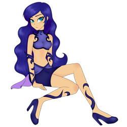 Size: 2500x2500 | Tagged: safe, artist:thecreativerey, princess luna, human, belly button, female, humanized, looking at you, midriff, simple background, solo, transparent background