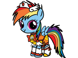 Size: 1024x768 | Tagged: safe, artist:omegaridersangou, rainbow dash, pegasus, pony, cure sunny, precure, pretty cure, smile precure, solo, young