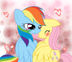 Size: 700x600 | Tagged: safe, artist:yolobutt, fluttershy, rainbow dash, pegasus, pony, female, flutterdash, lesbian, shipping