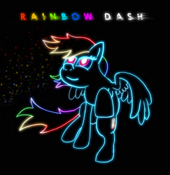 Size: 1700x1750 | Tagged: safe, artist:xbi, derpibooru import, rainbow dash, pegasus, pony, glow, neon, silhouette, solo