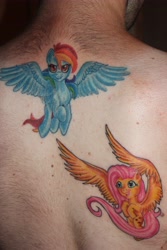 Size: 3456x5184 | Tagged: safe, artist:auroriia, fluttershy, rainbow dash, human, irl, irl human, memorial, photo, tattoo