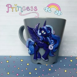 Size: 2074x2074 | Tagged: safe, artist:julighttt, princess luna, alicorn, pony, craft, mug, solo