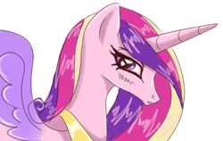 Size: 422x267 | Tagged: safe, artist:serra20, princess cadance, alicorn, pony, bust, lidded eyes, pretty