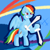 Size: 894x894 | Tagged: safe, artist:icy wings, rainbow dash, pegasus, pony, dual wield, grin, solo, sword