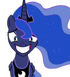 Size: 960x1068 | Tagged: safe, edit, edited screencap, editor:childofthenight, screencap, princess luna, alicorn, pony, a royal problem, background removed, cute, female, forced smile, gritted teeth, mare, nervous, simple background, smiley face, smiling, solo, transparent background