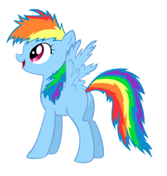 Size: 1478x1551 | Tagged: safe, rainbow dash, pegasus, pony, missing cutie mark, ruffled, simple background, solo, transparent background, vector