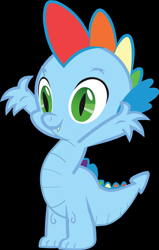 Size: 1816x2856 | Tagged: safe, artist:oliwia2514, derpibooru import, rainbow dash, spike, new rainbow dash, palette swap, solo, species swap