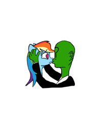 Size: 1700x2060 | Tagged: safe, derpibooru import, rainbow dash, oc, oc:anon, human, crying, kissing