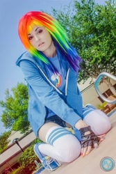 Size: 640x960 | Tagged: safe, artist:mugggy, rainbow dash, human, cosplay, irl, irl human, photo, solo