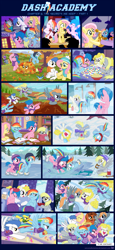 Size: 1155x2508 | Tagged: safe, artist:sorcerushorserus, brolly, derpy hooves, firefly, fluttershy, rainbow dash, surprise, whitewash, oc, bird, pegasus, pony, comic:dash academy, g1, american football, argie ribbs, autumn, baby ribbs, bag, beard, bipedal, board game, book, bowl, box, bubble, calculator, cap, card, celebration, clock, clothes, cloud, cloudy, comic, curtain, curtains, female, flying, forest, frozen, g1 to g4, game, generation leap, happy, hat, hiding, homework, ice, ice pack, ice skating, karaoke, lake, leaf, leaves, male, mare, math, microphone, moustache, nose blowing, paper, paper bag, pencil, pizza, playing, pond, popcorn, river, saw, scarf, shampoo, shower, showers, sick, singing, skates, skating, smiling, snow, snow angel, snowfall, soap, sofa, stallion, stick, thermometer, tissue, tissue box, tree, trophy, water, we are the champions, winter, you tried