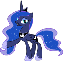 Size: 3656x3539 | Tagged: safe, artist:drakizora, princess luna, alicorn, pony, .svg available, female, high res, mare, raised hoof, simple background, singing, solo, transparent background, vector