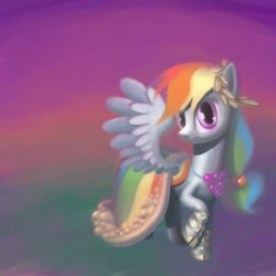 Size: 700x700 | Tagged: safe, artist:justdayside, rainbow dash, pegasus, pony, clothes, dress, gala dress, solo