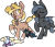 Size: 621x538 | Tagged: safe, artist:nootaz, oc, oc only, oc:angel tears, oc:nootaz, oc:nora swirl, oc:speck, bat pony, pony, unicorn, baby, baby pony, bat pony oc, clothes, female, filly, mother and child, mother and daughter, necktie, parent and child, simple background, sweater, transparent background