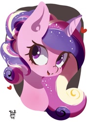 Size: 985x1356 | Tagged: safe, artist:tohupo, princess cadance, alicorn, pony, female, heart, mare, open mouth, smiling, solo