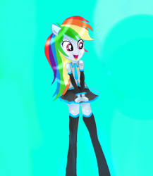 Size: 650x750 | Tagged: safe, artist:rainbowyponies, rainbow dash, equestria girls, cosplay, female, hatsune miku, paint tool sai, solo, vocaloid