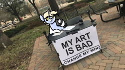 Size: 500x281 | Tagged: safe, artist:nootaz, oc, oc:nootaz, change my mind, exploitable meme, meme, self deprecation, steven crowder