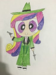 Size: 2448x3264 | Tagged: safe, artist:hubfanlover678, princess cadance, human, humanized, powerpuffified, solo, the powerpuff girls, traditional art