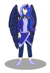 Size: 962x1391 | Tagged: safe, alternate version, artist:cyril_deroach, derpibooru exclusive, princess luna, human, alternative cutie mark placement, cutie mark, cutie mark on human, humanized, simple background, solo, transparent background, winged humanization, wings